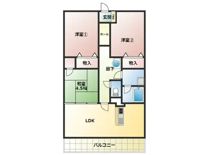 リリーヴィレッジIII(3LDK/6階)の間取り写真