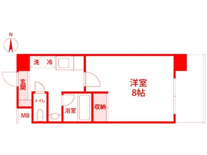 ブリアン・ドォール湘南藤沢(1K/2階)の間取り写真