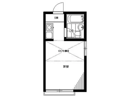 高円寺ロイヤルハイツ(ワンルーム/2階)の間取り写真
