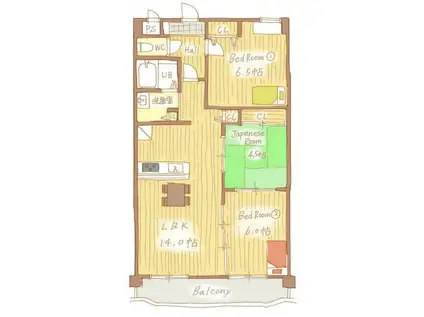 アデストビルLIFESPACE(3LDK/5階)の間取り写真