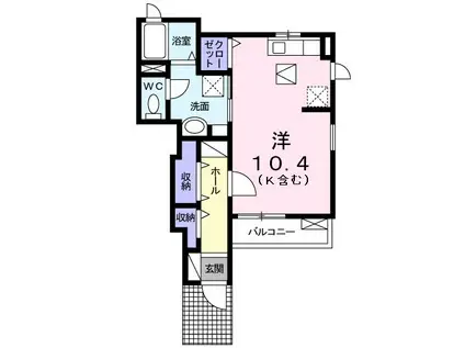 プリムローズ柳町(ワンルーム/1階)の間取り写真