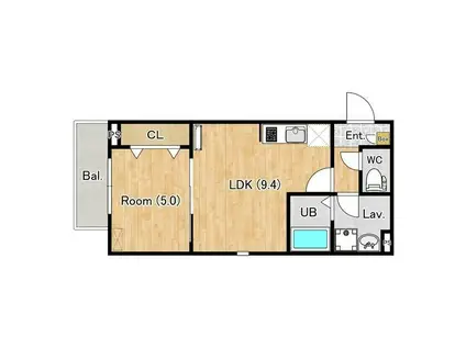 ジーメゾン伊勢原カエルム(1LDK/3階)の間取り写真