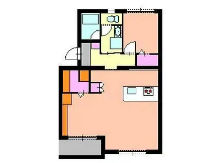 ハイツ大石地所III(1LDK/2階)の間取り写真