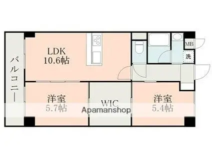 アメニティR(2LDK/3階)の間取り写真