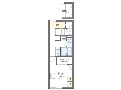 ブルーメ(1K/2階)の間取り写真
