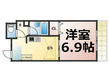 フォレスト森ノ宮(1K/6階)の間取り写真