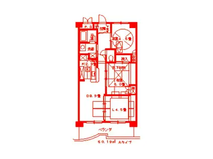 ルネスパルル(2LDK/3階)の間取り写真