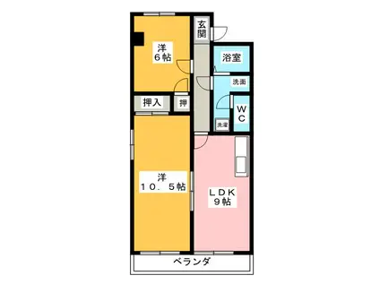 豊田ビル伊勢スカイマンション(2LDK/3階)の間取り写真