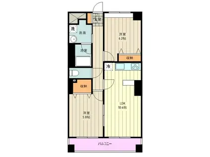 ルミエールM(2LDK/2階)の間取り写真