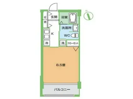 GALAXY(1K/2階)の間取り写真