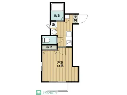 ノースフェザー(1K/2階)の間取り写真