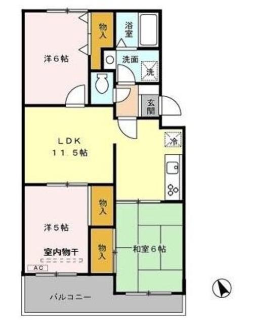 ヴァンベール神山II(3LDK/3階)の間取り写真