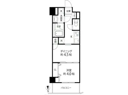 DUO STAGE白金高輪 デュオステージ白金高輪(1DK/5階)の間取り写真