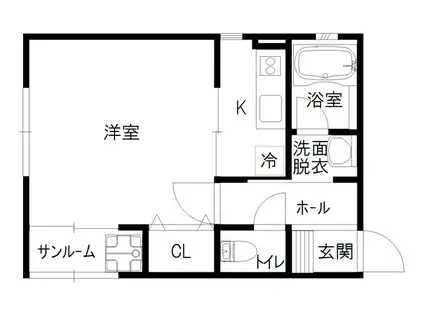 AQUAPOD(1K/2階)の間取り写真