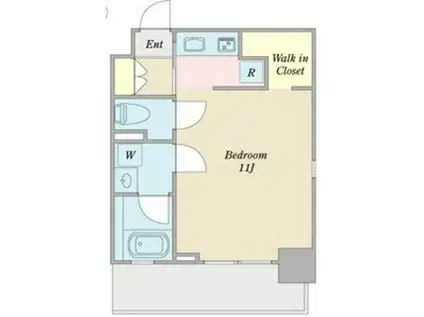 レジデンス SUN.K(1K/9階)の間取り写真