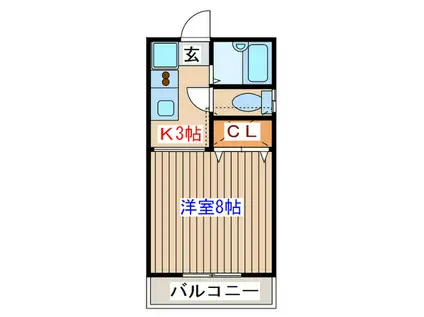 堂林コーポ(1K/2階)の間取り写真
