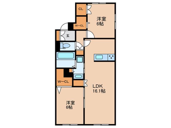 EL CIELO(2LDK/1階)の間取り写真