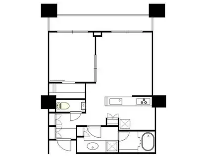 パークコート麻布十番ザタワー(1LDK/9階)の間取り写真