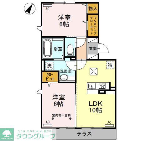 ロイジェントパークス レイクタウンN(2LDK/1階)の間取り写真