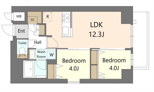 S-RESIDENCE王子ENABLE(2LDK/5階)の間取り写真