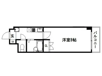 ラフィーネ御所西(1K/4階)の間取り写真