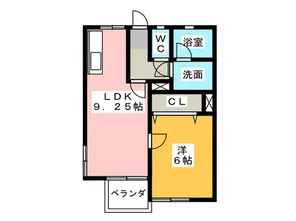 半田ビレッジ4号棟(1LDK/1階)の間取り写真