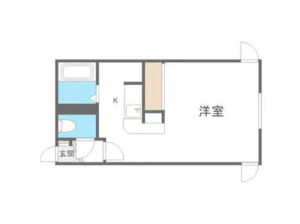 フラット・フォー(1K/2階)の間取り写真