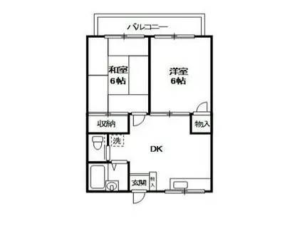 モリハイツ(2DK/2階)の間取り写真