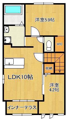 ポートボヌール(2LDK/2階)の間取り写真