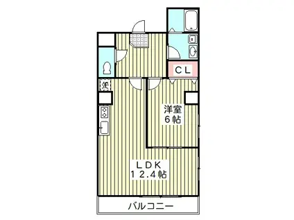 プリマ ヴェーラ(1LDK/4階)の間取り写真
