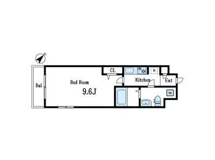 BELL WOOD瑞江(1K/4階)の間取り写真