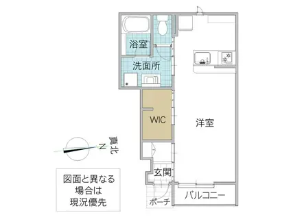 レーガベーネ市毛 II B棟(ワンルーム/1階)の間取り写真