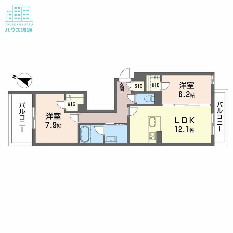シャーメゾン フェアリーステージ(2LDK/2階)の間取り写真