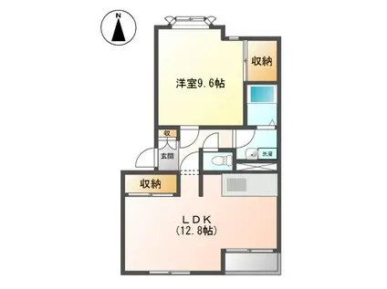 メゾン アルカディア(1LDK/2階)の間取り写真