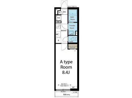 リブリ・川崎(1K/1階)の間取り写真