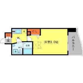 AFFLUENCE難波(1K/3階)の間取り写真