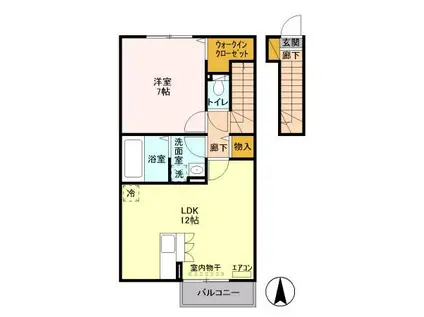 シャルマンルミエール(1LDK/2階)の間取り写真
