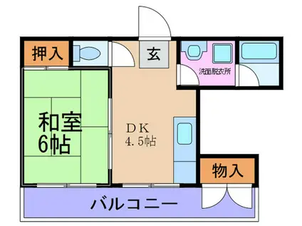 グローリヒル野田(1DK/3階)の間取り写真