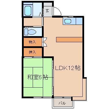 タウンハウスヨシダA(1LDK/2階)の間取り写真