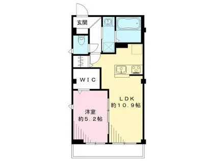 ウィングレッソ尾山台(1LDK/2階)の間取り写真