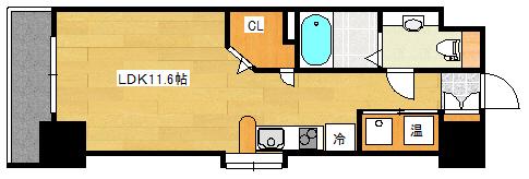 LE CIEL庚午北(ワンルーム/2階)の間取り写真