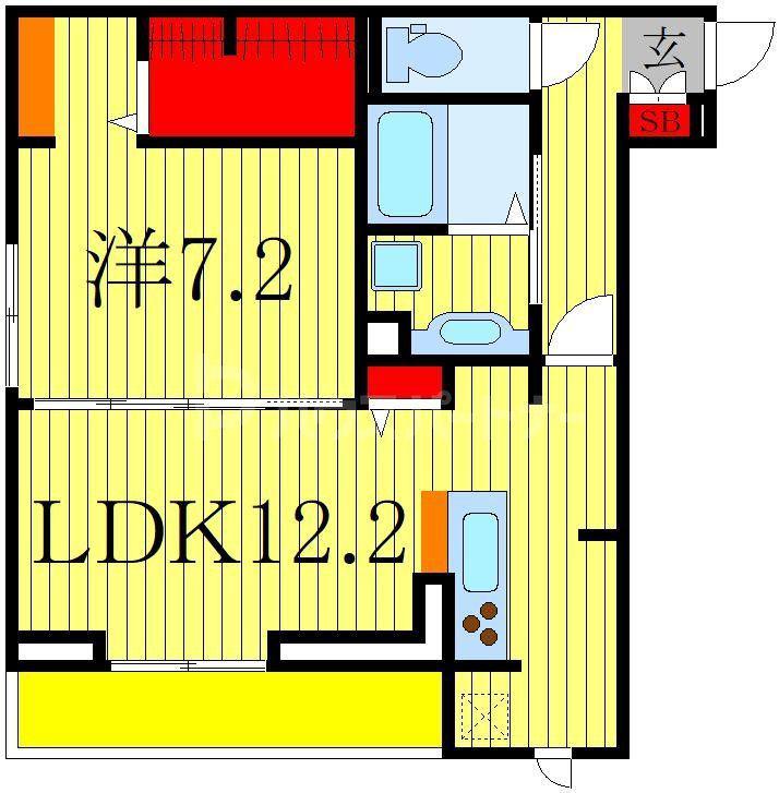 FERRO RISAIA(1LDK/3階)の間取り写真