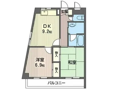 マンション田島(2DK/2階)の間取り写真