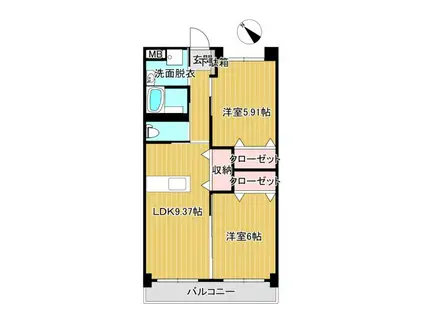 リバーサイド串間天神(2LDK/3階)の間取り写真