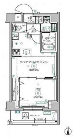 RELUXIA森下II(1LDK/7階)の間取り写真