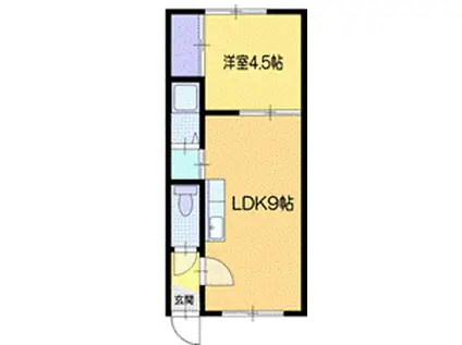 タウンコーポ(1LDK/1階)の間取り写真