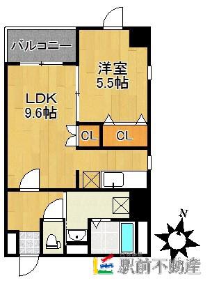 J-PLACE東町(1LDK/5階)の間取り写真