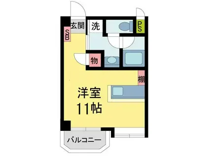 WAKOビル(ワンルーム/4階)の間取り写真