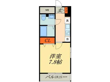 エミネックス蕨(1K/4階)の間取り写真