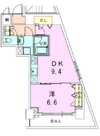 銀座レジデンス伍番館(1LDK/3階)の間取り写真